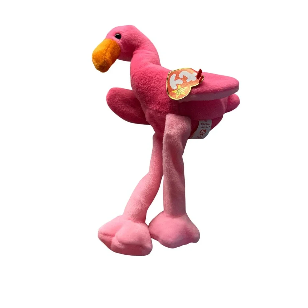 Ty Beanie Babies Pinky the Flamingo Pink Plush Stuffed Animal Toy 1995 Vintage